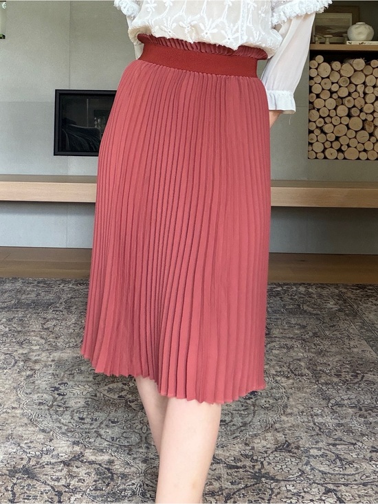 Babaton Dresses & Skirts - Babaton Pleated Midi Skirt in terra cotta xs
